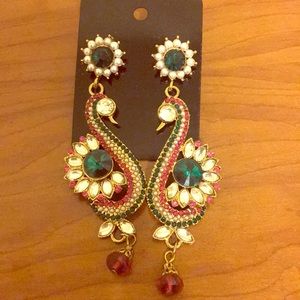 Beautiful peacock earrings.